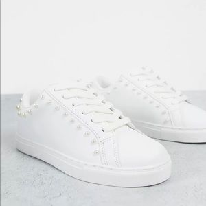 ASOS faux pearl white sneakers